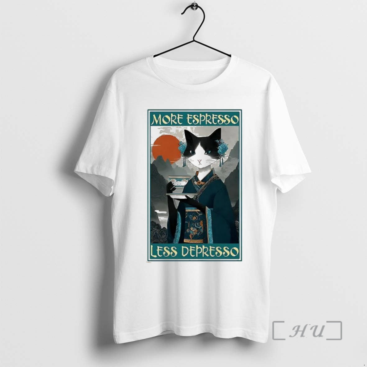 Officials The Zen Barista Cat More Espresso Less Depresso Ukiyo E Premium T Shirts Sweater