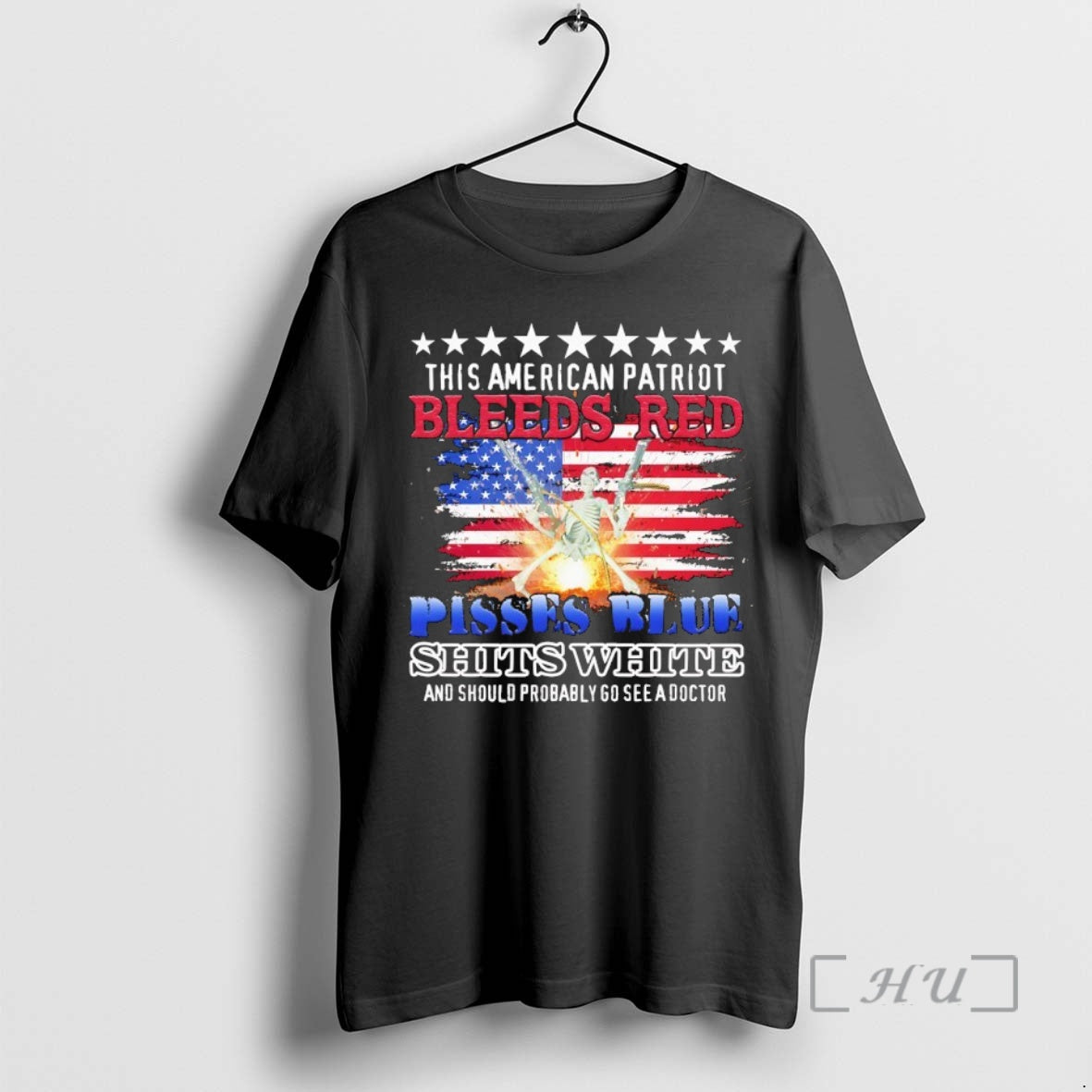 Officials This American Patriot Bleeds Red Pissed Blue Shits White T-Shirts, Hoodie, Sweatshirt | AU18TeeNovaLab.com