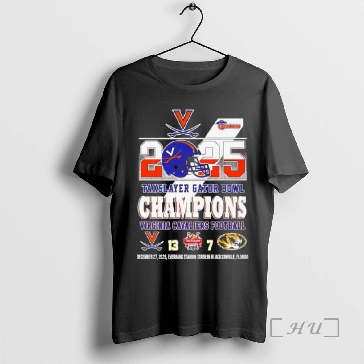 Officials Virginia Cavaliers 2025 Taxslayer Gator Bowl Champions Helmet Score