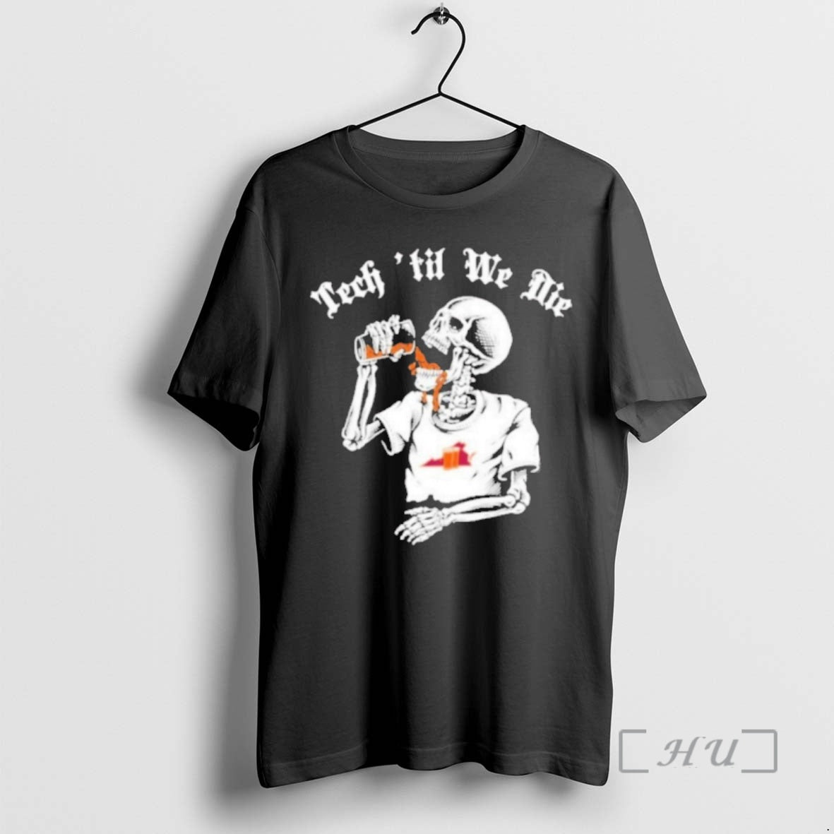 Officials Virginia Tech Hokies Tech Til We Die Skeleton T-Shirts, Hoodie, Sweatshirt | AU18TeeNovaLab.com