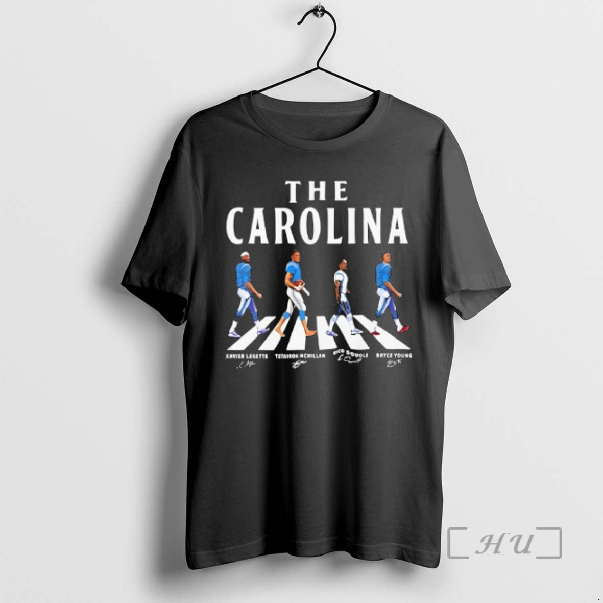 Officials Xavier Legette Tetairoa Mcmillan Rico Dowdle Bryce Young In The Carolina Panthers Road Premium T-Shirts,...