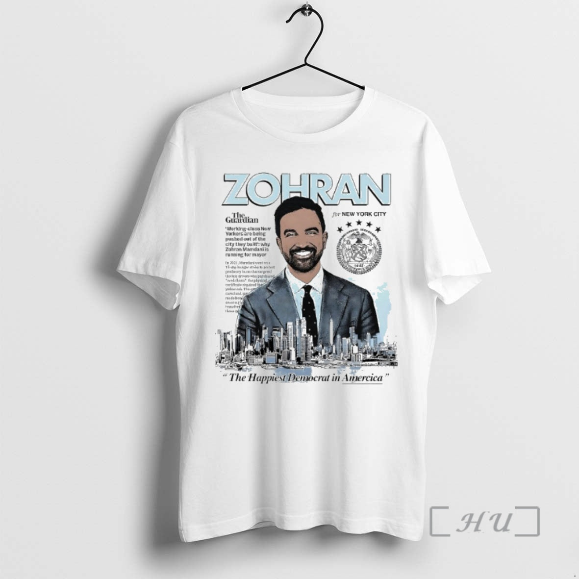 Officials Zohran The Happiest Democrat In America T-Shirts, Hoodie, Sweatshirt | AU18TeeNovaLab.com