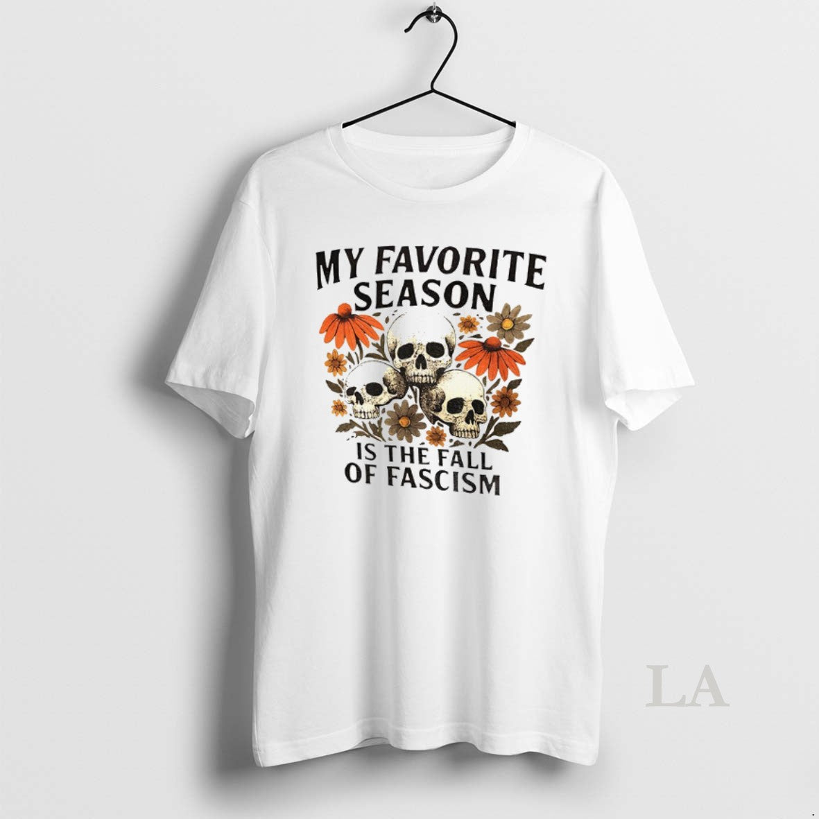 Original Antifa Protest Skull My Favorite Is The Fall Of Fascism Floral