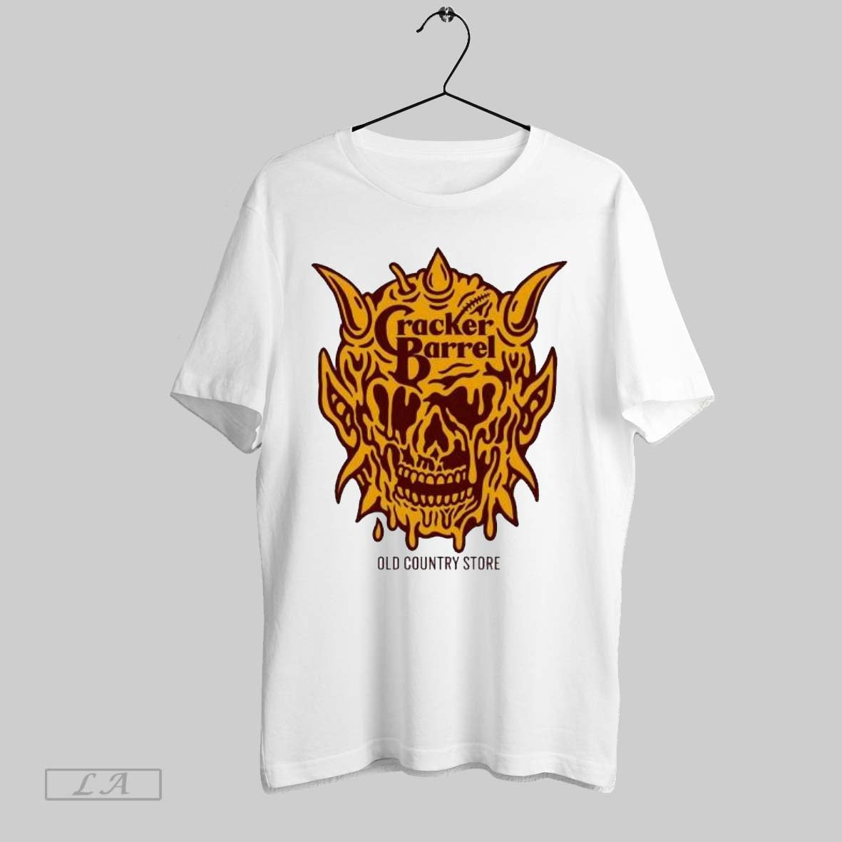 Original Cracker Barrel Old Country Store Demon Melting Skull Logo