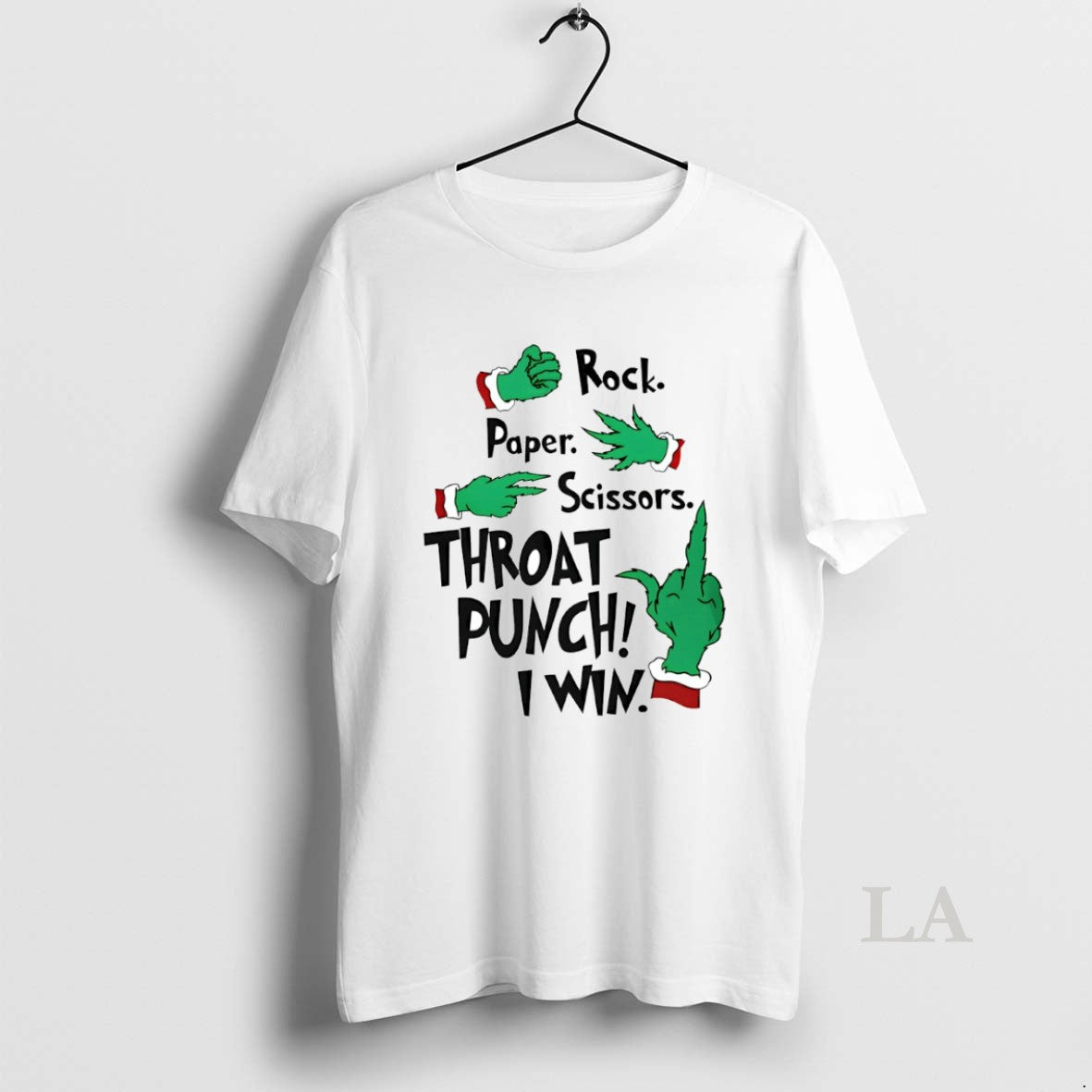 Original Grinch Hand Rock Paper Scissors Throat Punch I Win Circle T-Shirts, Hoodie, Sweatshirt | AU18TeeNovaLab.com