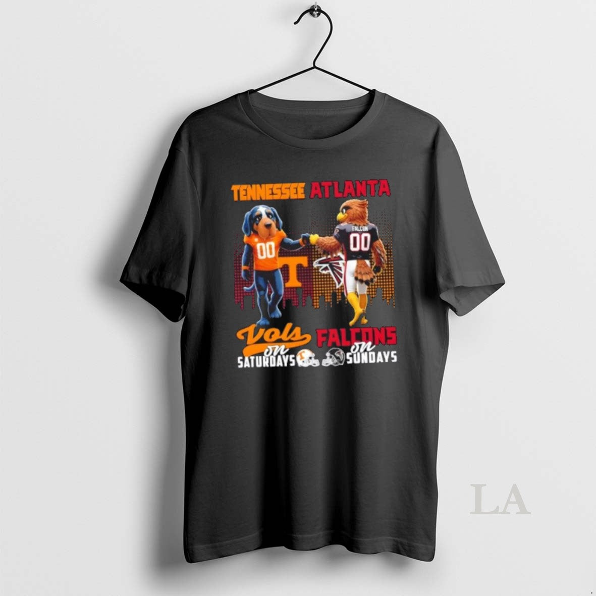 Original Mascots Tennessee Volunteers On Saturdays X Atlanta Falcons On Sundays Skyline T-Shirts, Hoodie, Sweatshirt