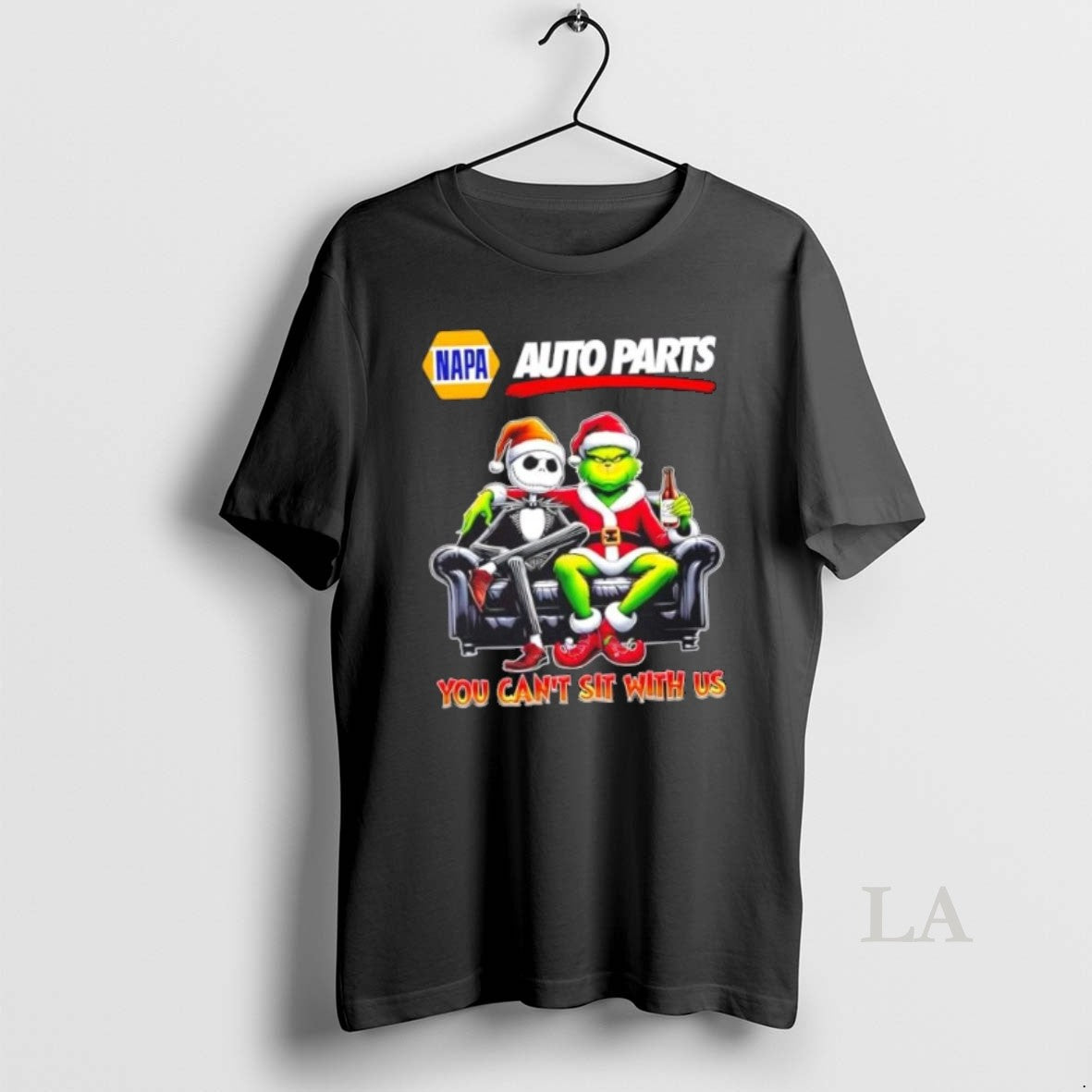 Original Napa Auto Parts X Grinch And Jack Skellington Happy Hallothankmas You Cant Sit With