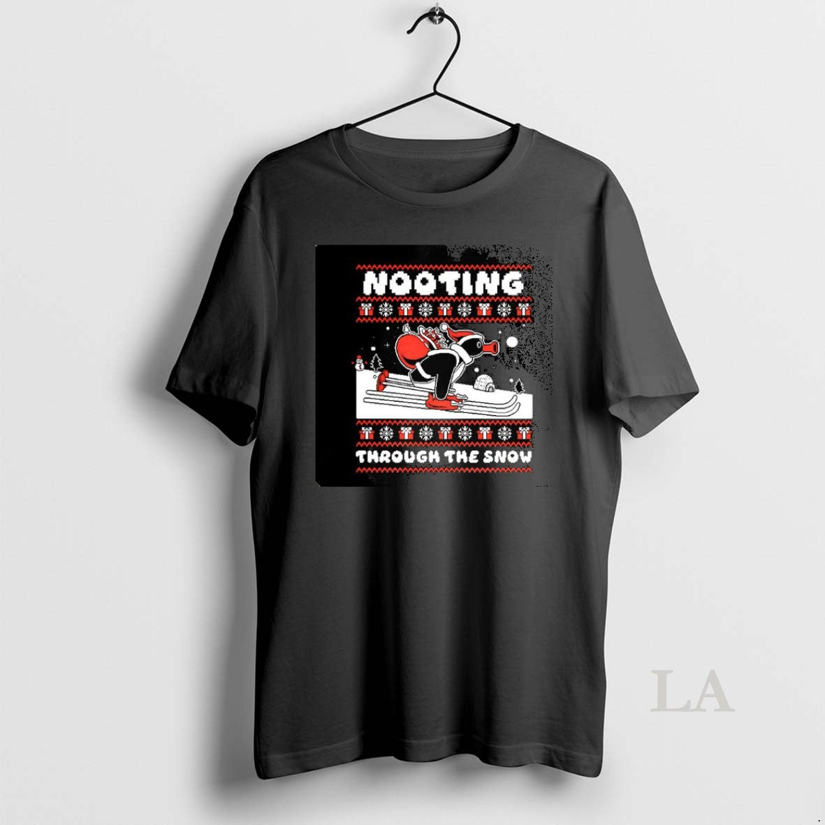 Original Nooting Through The Snow Pingu Skiing Ugly Christmas T-Shirts, Hoodie, Sweatshirt | AU18TeeNovaLab.com