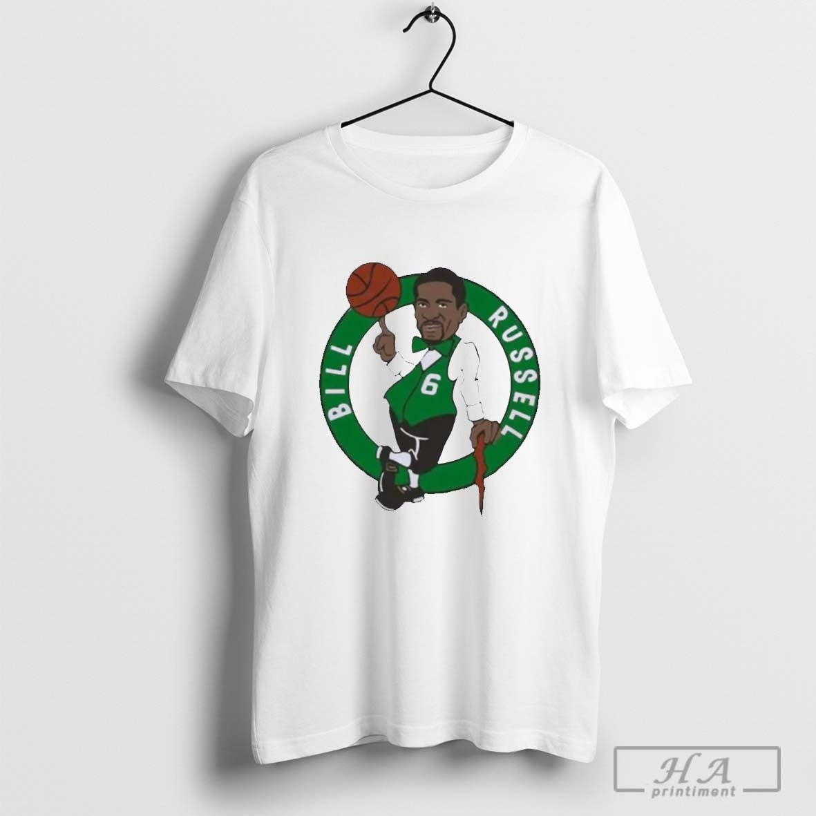 Original Rip Bill Russell Nba Boston Celtics Logo