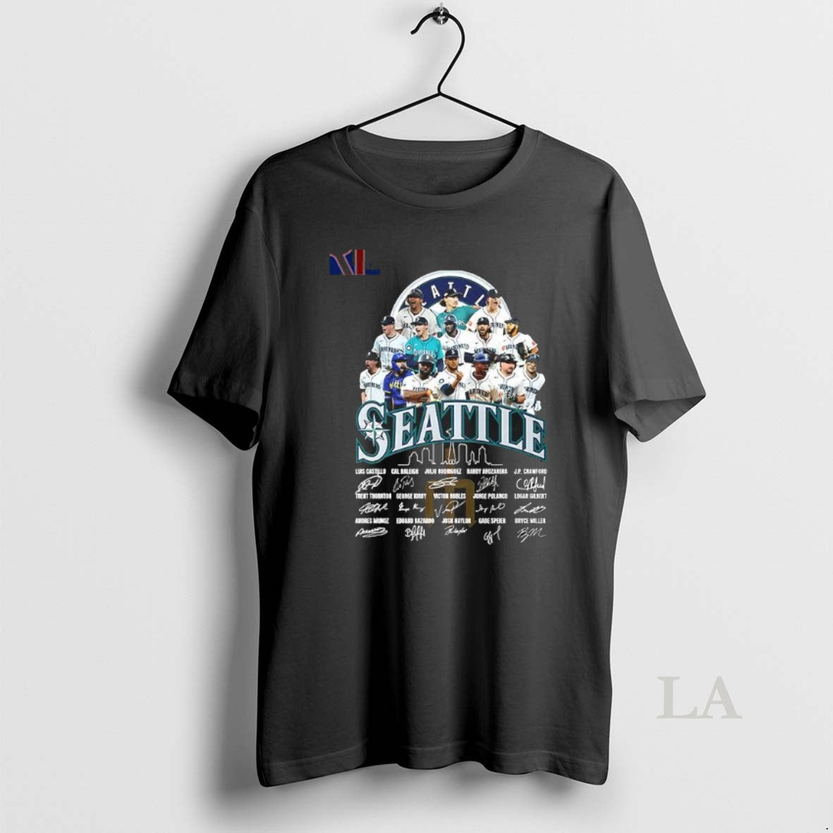 Original Seattle Mariners Players Luis Castillo Cal Raleigh Julio Rodriguez Randy Arozarena Signatures