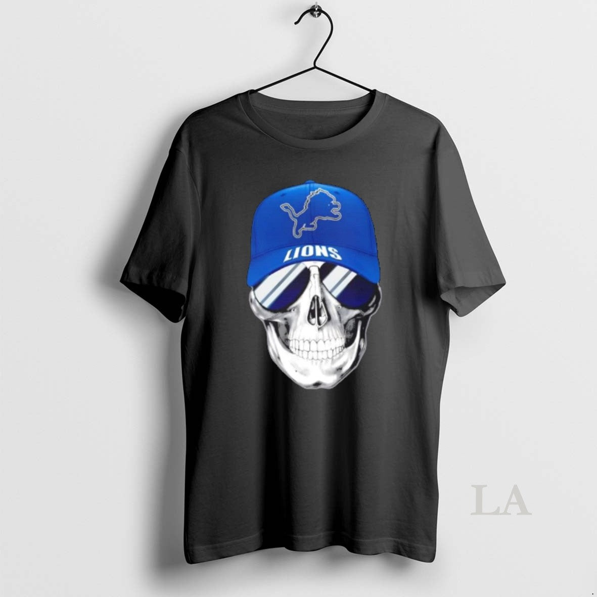 Original Skull Wearing A Cap And Smile Detroit Lions Fans T-Shirts, Hoodie, Sweatshirt | AU18TeeNovaLab.com