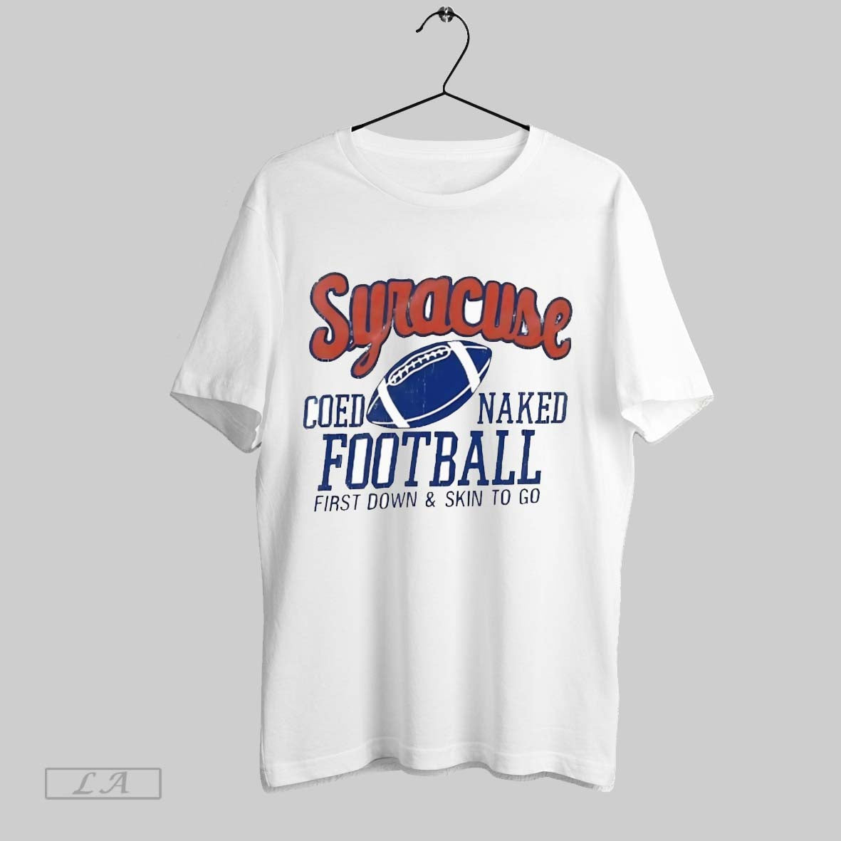 Original Syracuse Coed Naked Football First Down And Skin To Go White Poster