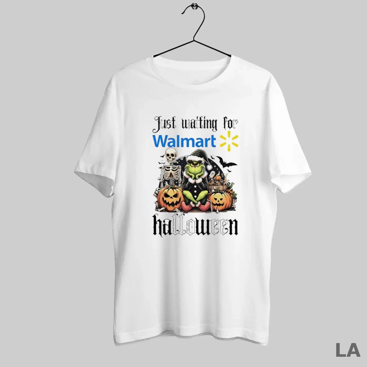 Original Walmart Grinch Just Waiting For Halloween Goth Graphic