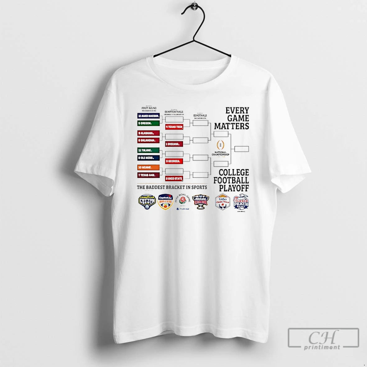 Premium 2025 Every Game Matters And College Football Playoff Brackets T-Shirts, Hoodie, Sweatshirt | AU18TeeNovaLab.com