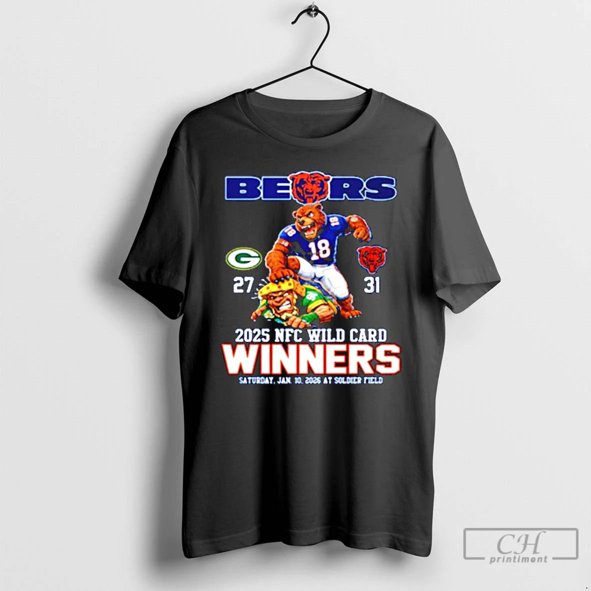 Premium Bears 2025 Nfc Wild Card Winners Mascot T-Shirts, Hoodie, Sweatshirt | AU18TeeNovaLab.com