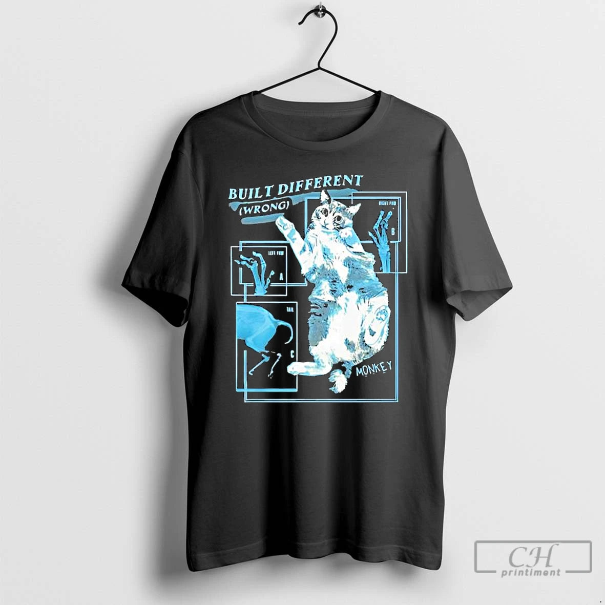 Premium Built Different Wrong Monkey Cat Collaboration T-Shirts, Hoodie, Sweatshirt | AU18TeeNovaLab.com