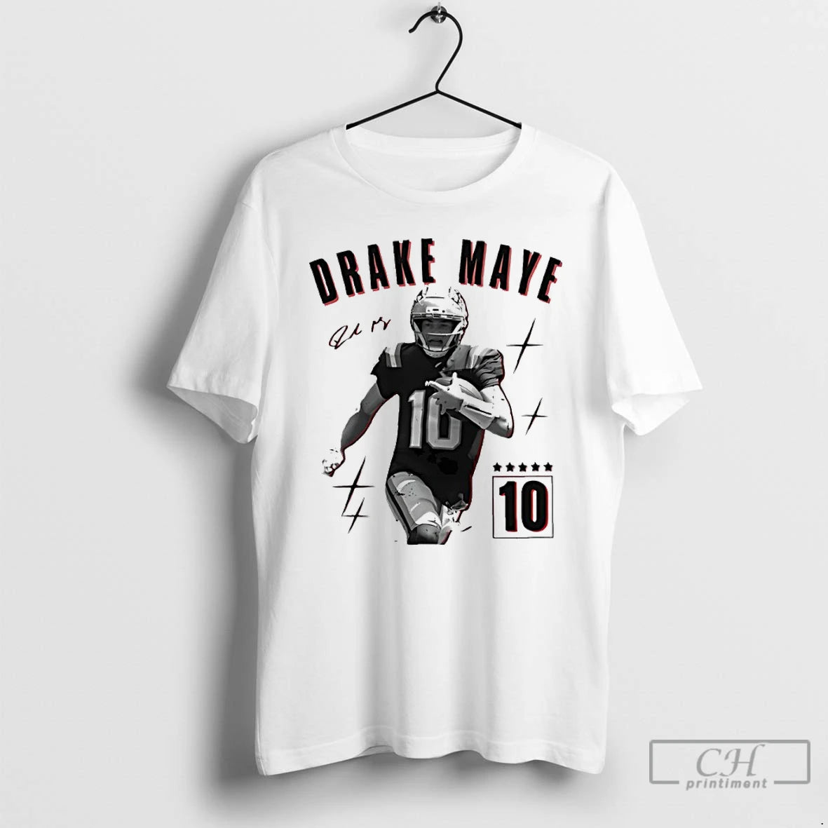 Drake Maye New England Football Signature Graphic