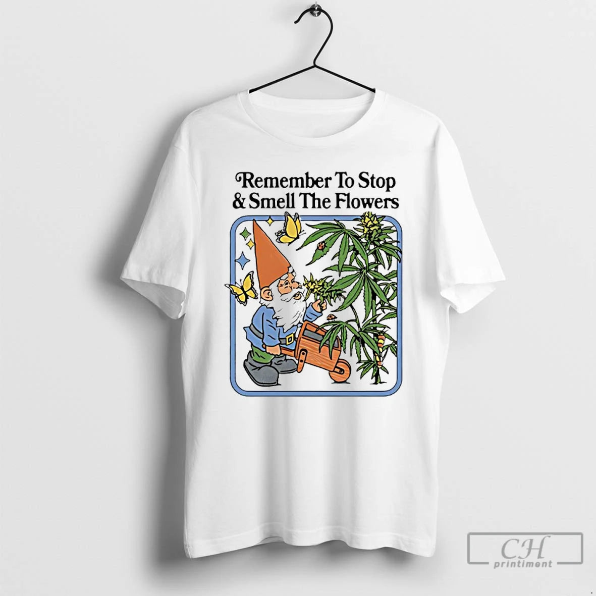 Premium Gnome Remember To Stop And Smell The Flowers T-Shirts, Hoodie, Sweatshirt | AU18TeeNovaLab.com