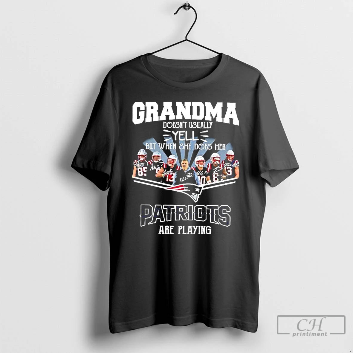 Premium Grandma Doesnt Usually Yell But When She Does Her Patriots Are Playing Team Players T-Shirts, Hoodie, Sweatshirt