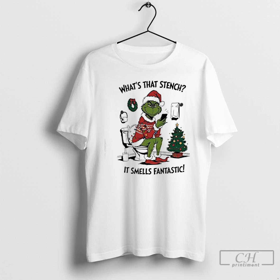 Premium Grinch Santa Whats That Stench It Smells Fantastic T-Shirts, Hoodie, Sweatshirt | AU18TeeNovaLab.com