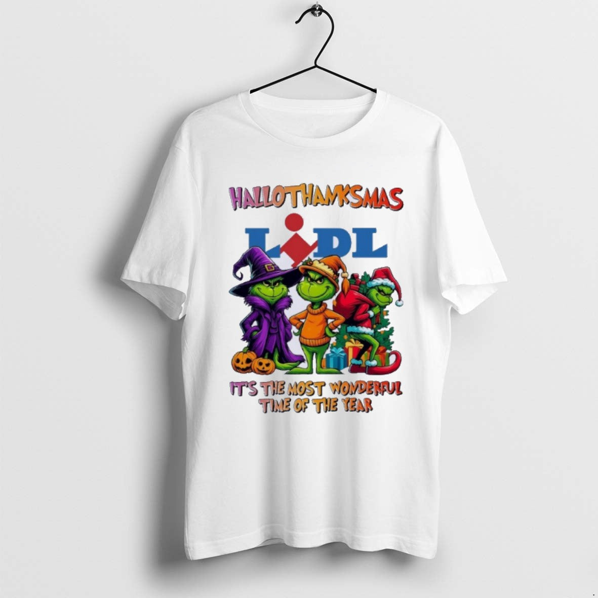 Premium Grinch X Lidl Hallothanksmas Its The Most Wonderful Time Of The Year T Shirts