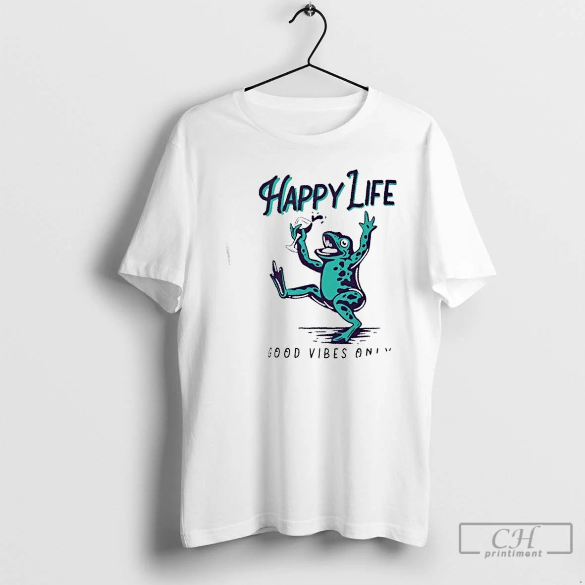 Premium Happy Life Good Vibes Only Frog T-Shirts, Hoodie, Sweatshirt | AU18TeeNovaLab.com