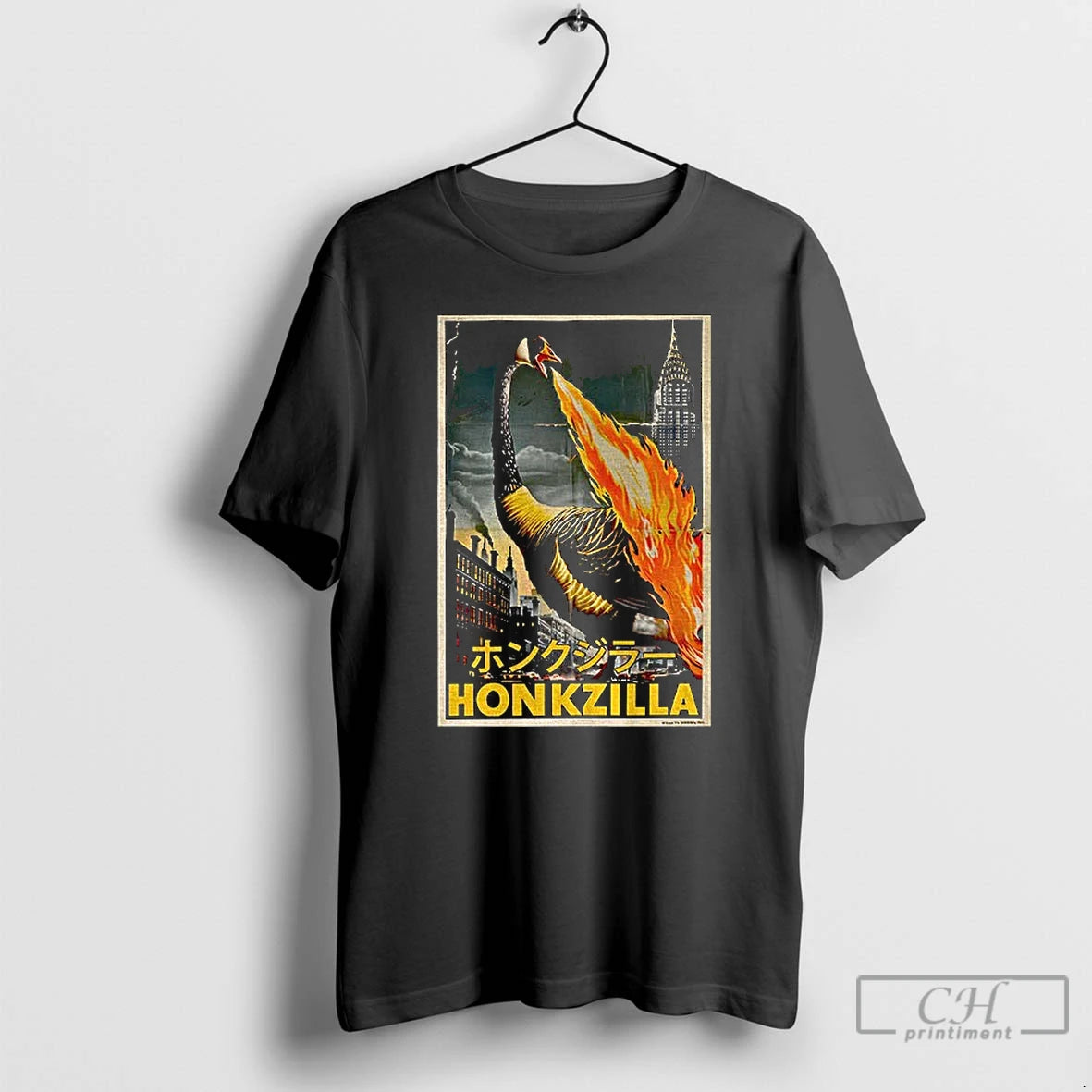 Premium Honkzilla Goose Retro Japanese Movie T-Shirts, Hoodie, Sweatshirt | AU18TeeNovaLab.com