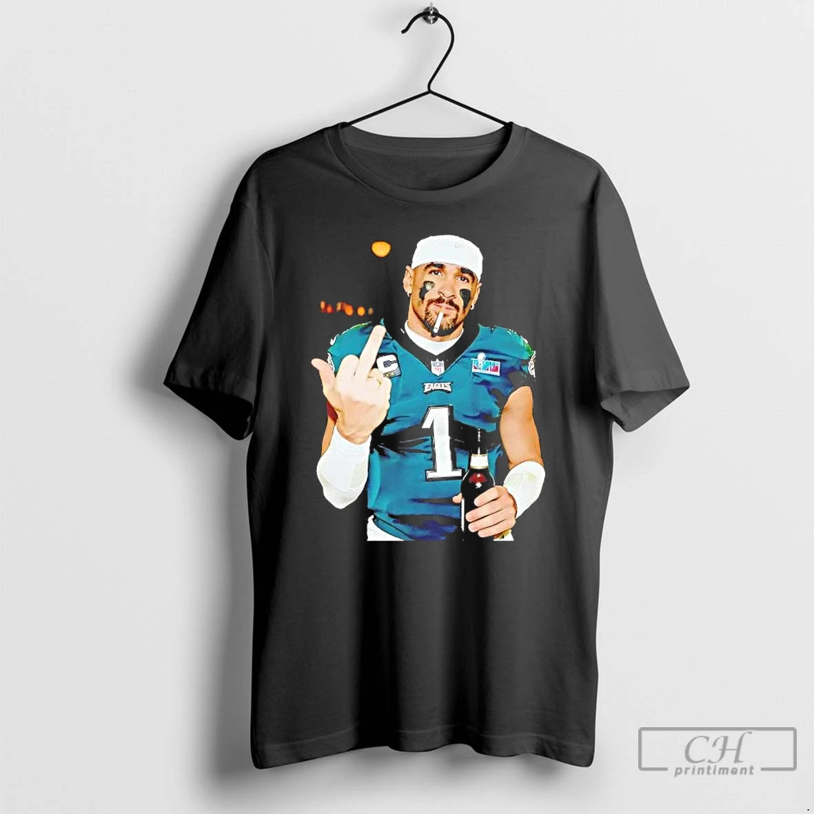 Premium Jalen Hurts Middle Finger Smoking T-Shirts, Hoodie, Sweatshirt | AU18TeeNovaLab.com