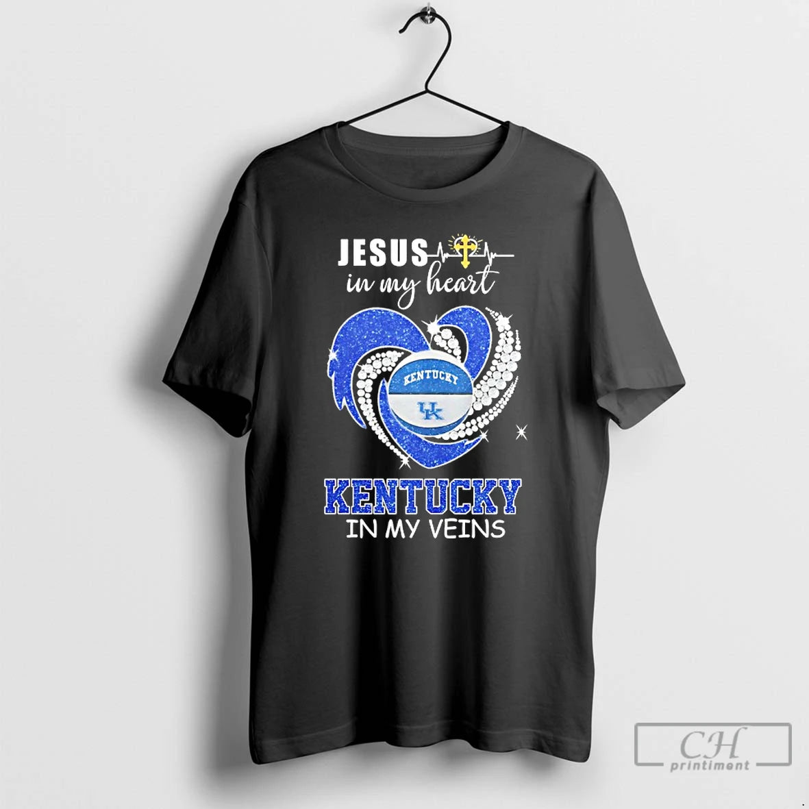 Premium Jesus In My Heart Kentucky Wildcats In My Veins Diamond Heart T Shirts Sweater Hoodie, Sweatshirt