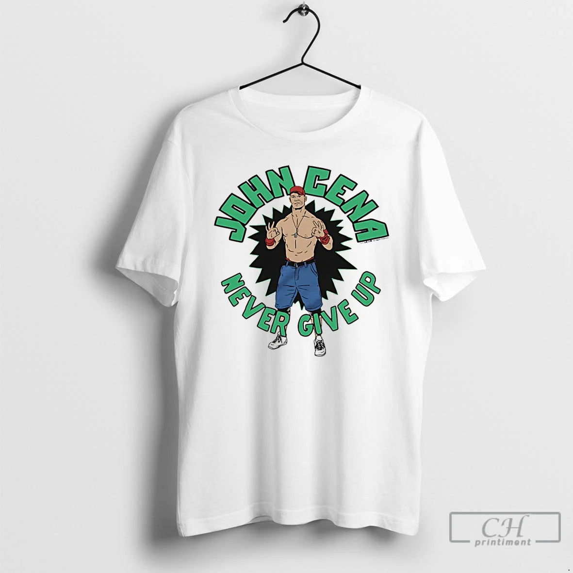 Premium John Cena Never Give Up Caricature T-Shirts, Hoodie, Sweatshirt | AU18TeeNovaLab.com