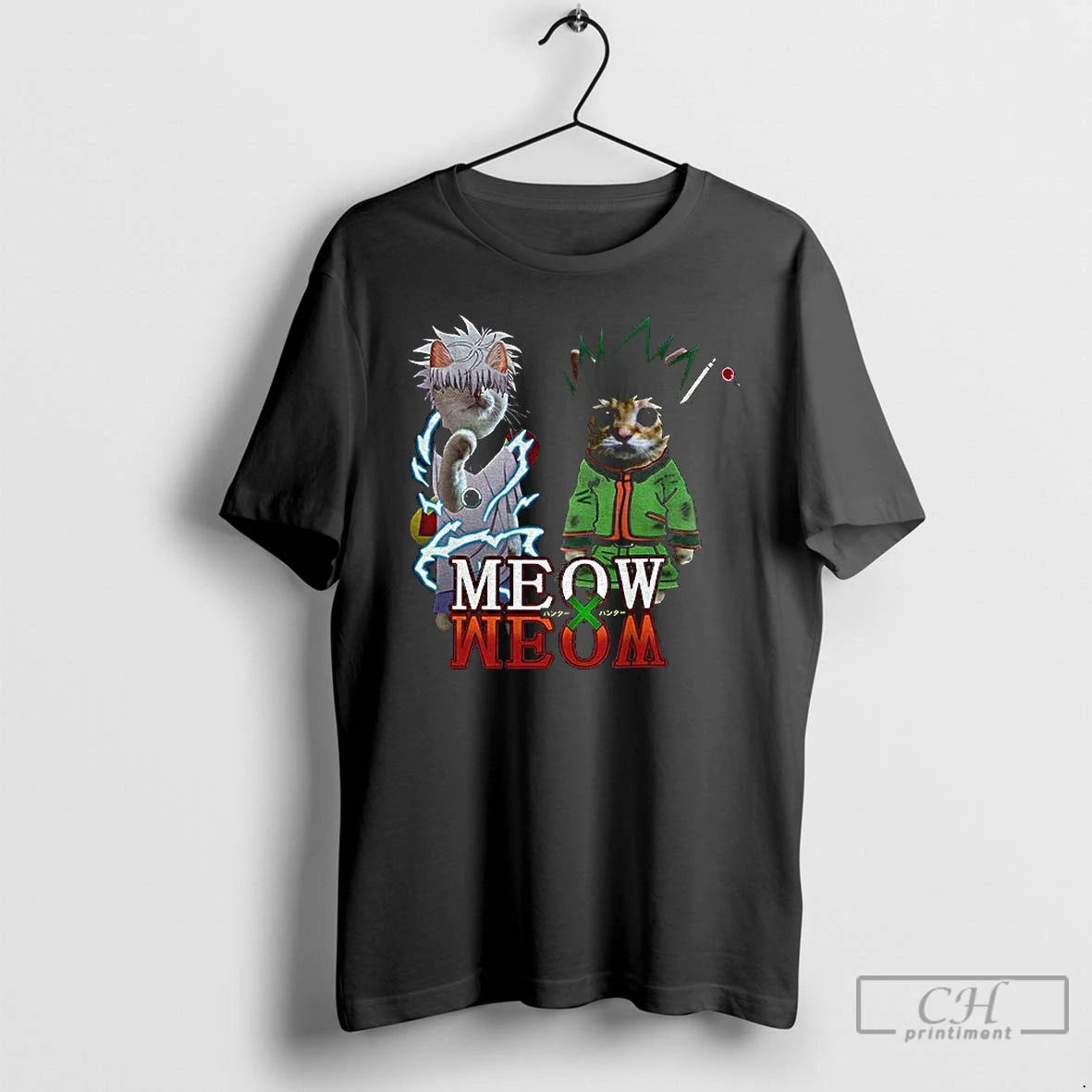 Premium Meowxmeow Hxh Gonxkillua Cat Anime T-Shirts, Hoodie, Sweatshirt | AU18TeeNovaLab.com