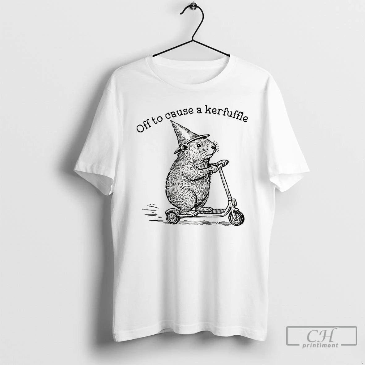Premium Off To Cause A Kerfuffle Groundhog Scooter T-Shirts, Hoodie, Sweatshirt | AU18TeeNovaLab.com