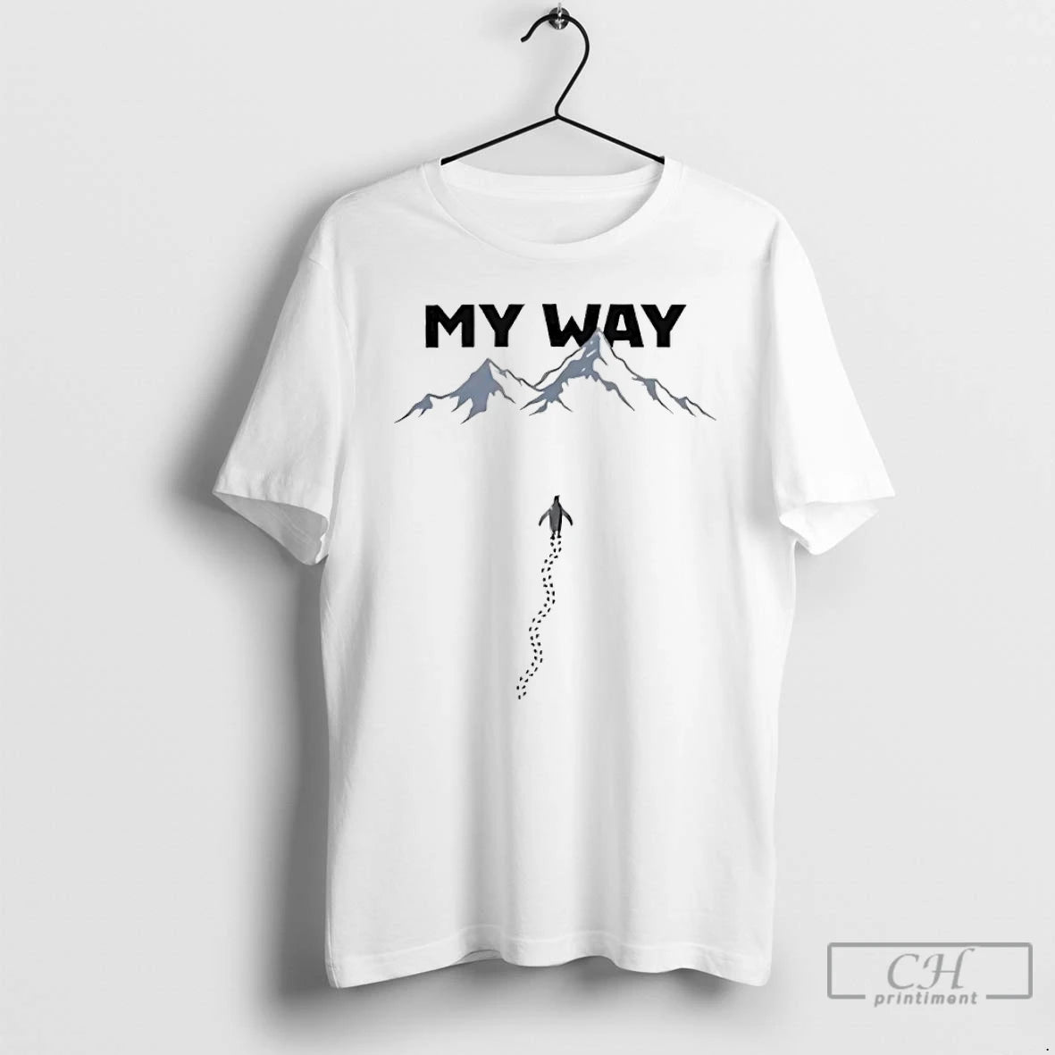 Premium Penguin My Way Mountain T-Shirts, Hoodie, Sweatshirt | AU18TeeNovaLab.com