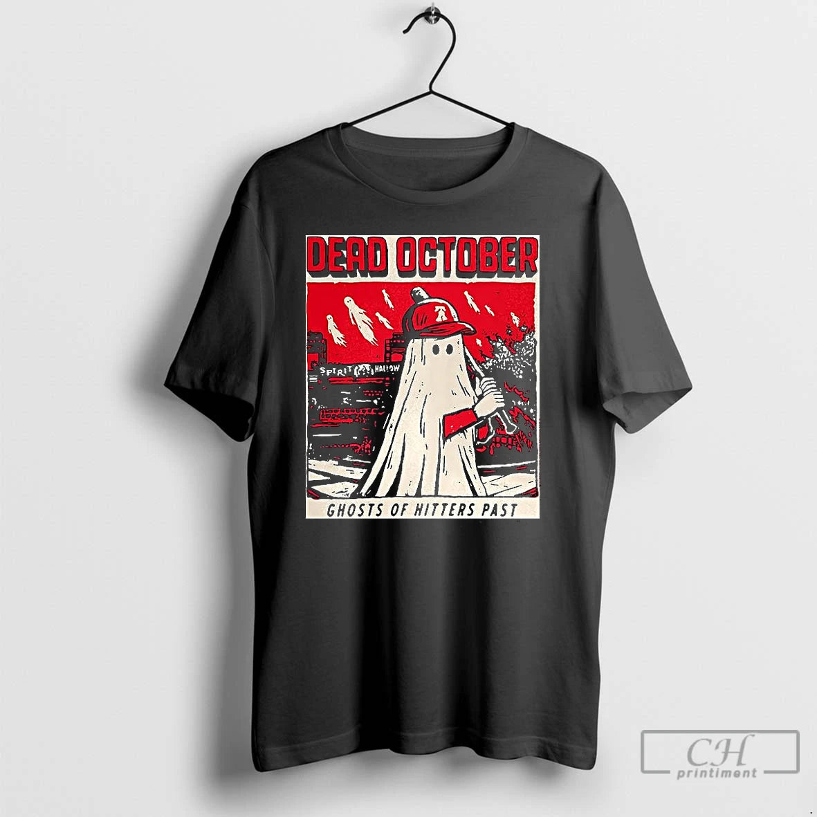 Premium Philadelphia Phillies Baseball Cracked Bell Dead October Ghost Of Hitters Past Halloween T Shirts
