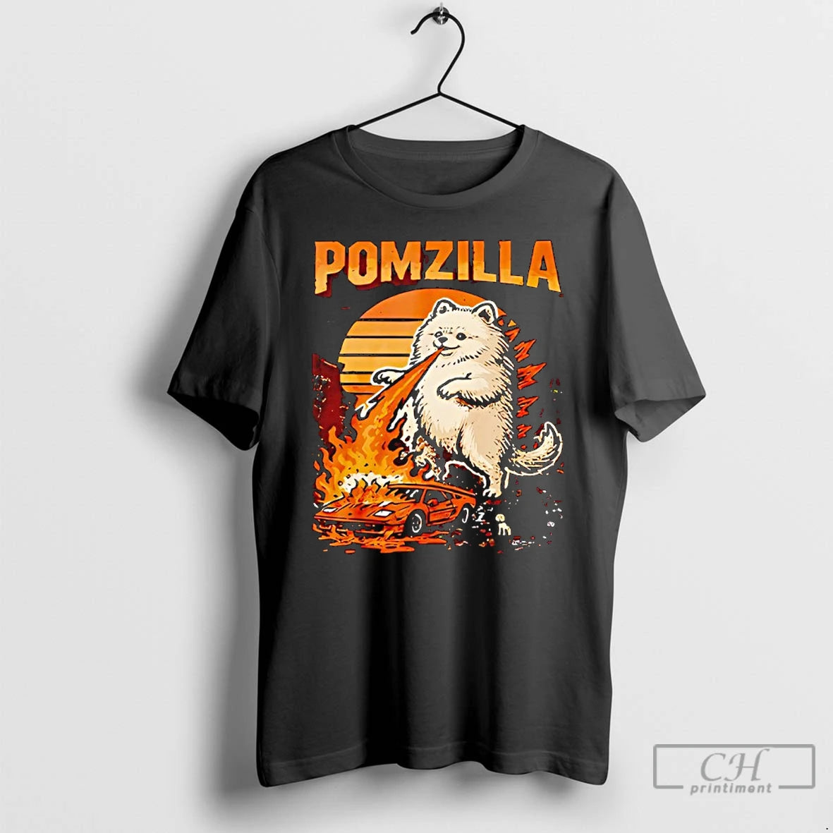 Premium Pomzilla Pomeranian Dog Monster Pom Dog Lover Vintage T-Shirts, Hoodie, Sweatshirt | AU18TeeNovaLab.com