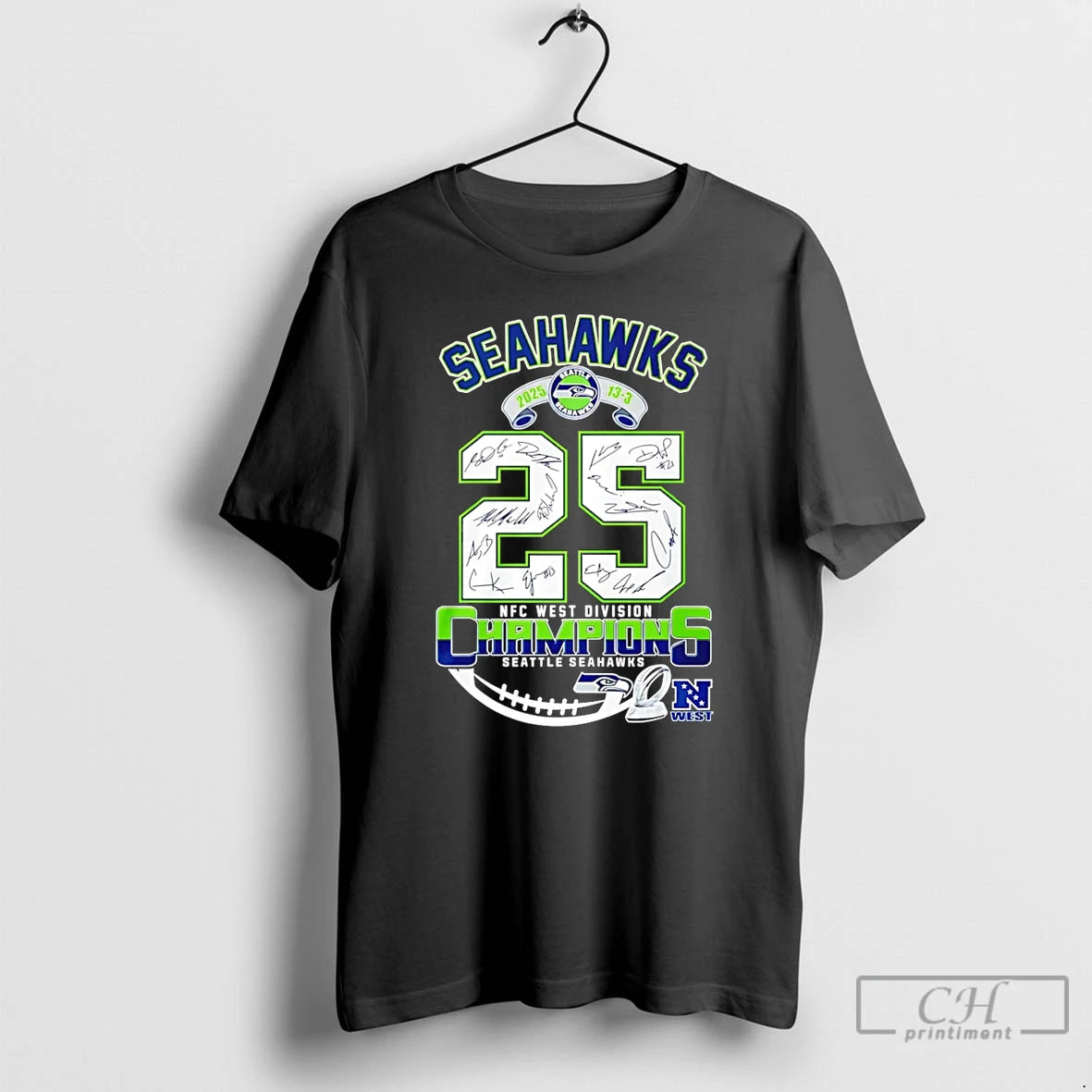 Premium Seahawks Nfc West Champs 2025 Signatures T-Shirts, Hoodie, Sweatshirt | AU18TeeNovaLab.com