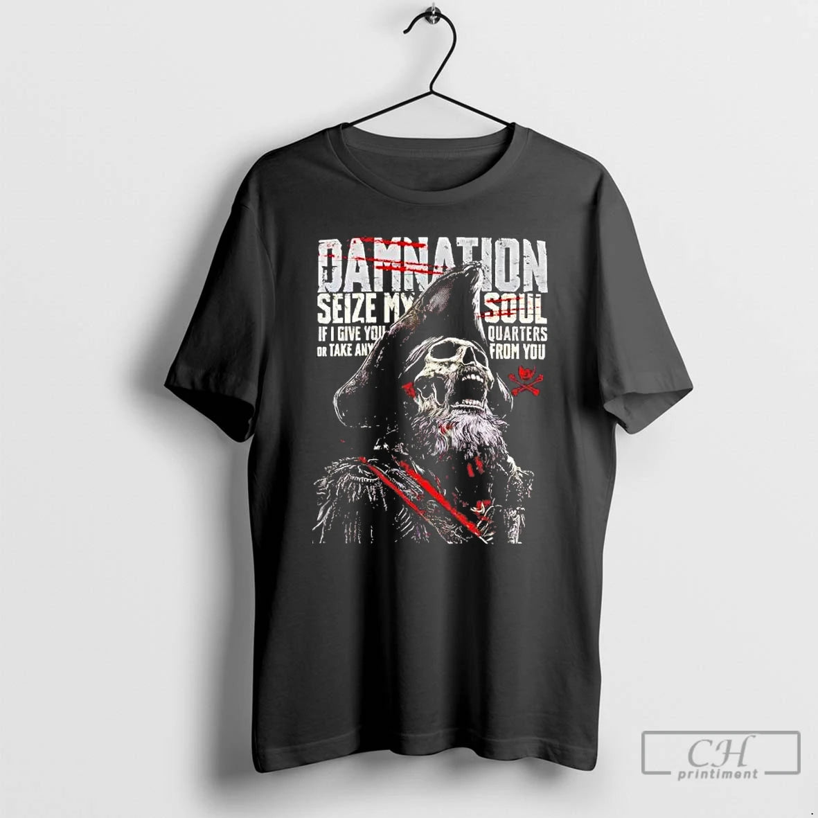 Premium Skeleton Damnation Seize My Soul If I Give You Quarters T-Shirts, Hoodie, Sweatshirt | AU18TeeNovaLab.com