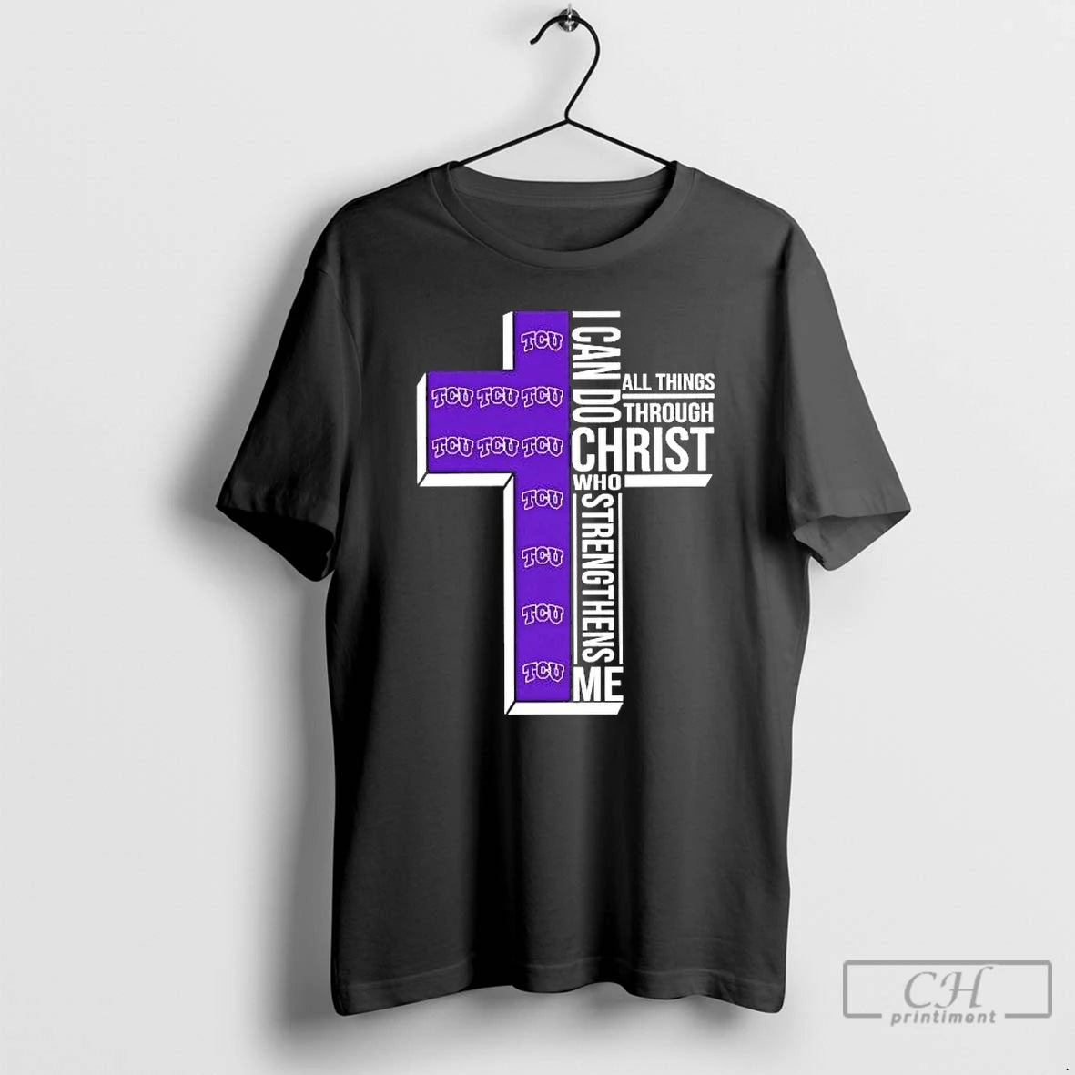 Premium Tcu Horned Frogs I Can Do All Things Through Christ T-Shirts, Hoodie, Sweatshirt | AU18TeeNovaLab.com