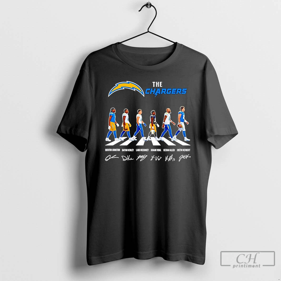 Premium The Los Angeles Chargers Cross The Street Signatures 2026 T-Shirts, Hoodie, Sweatshirt | AU18TeeNovaLab.com