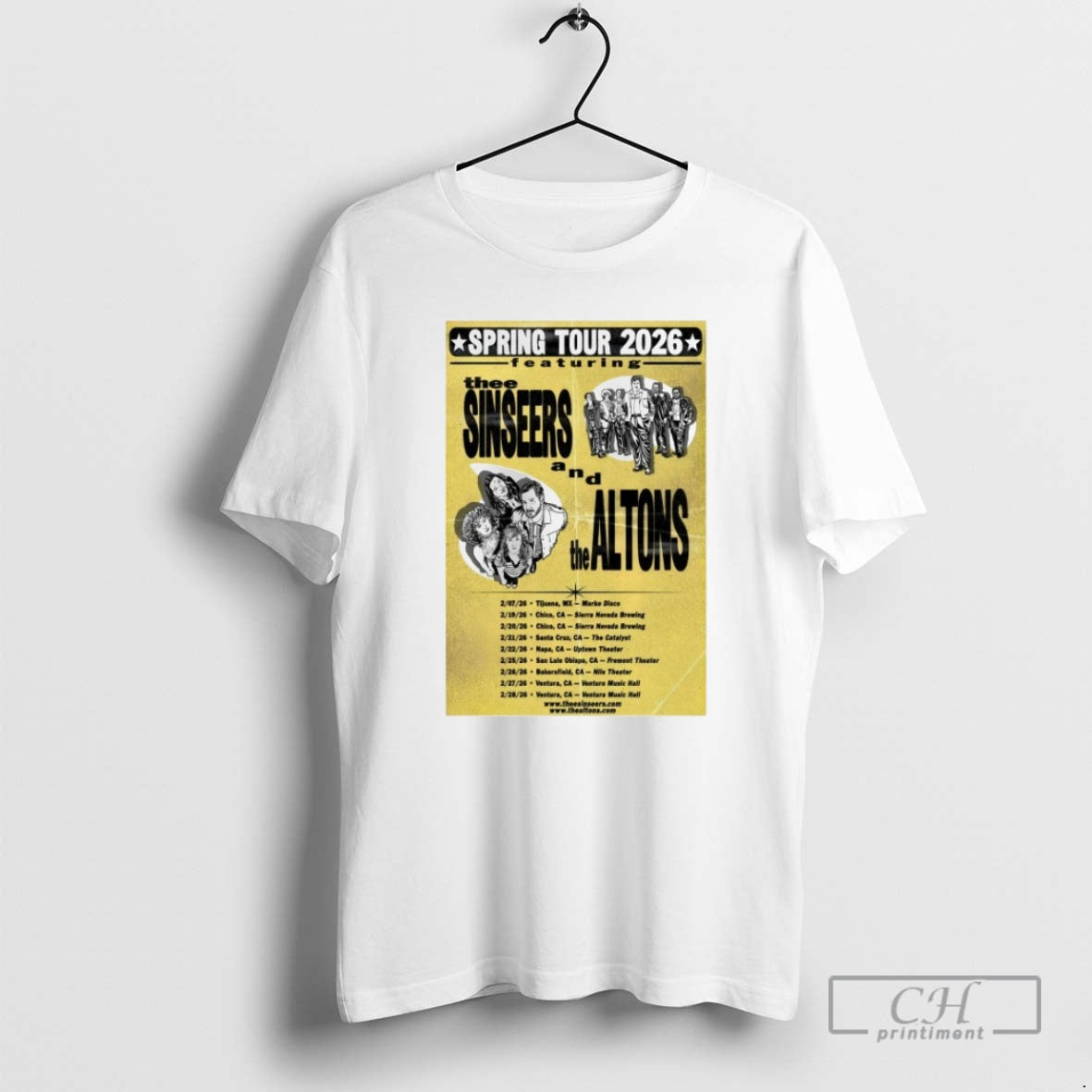 Premium Thee Sinseers And The Altons Spring 2026 Tour Dates Shirt Sweater Hoodie, Sweatshirt | AU18TeeNovaLab.com