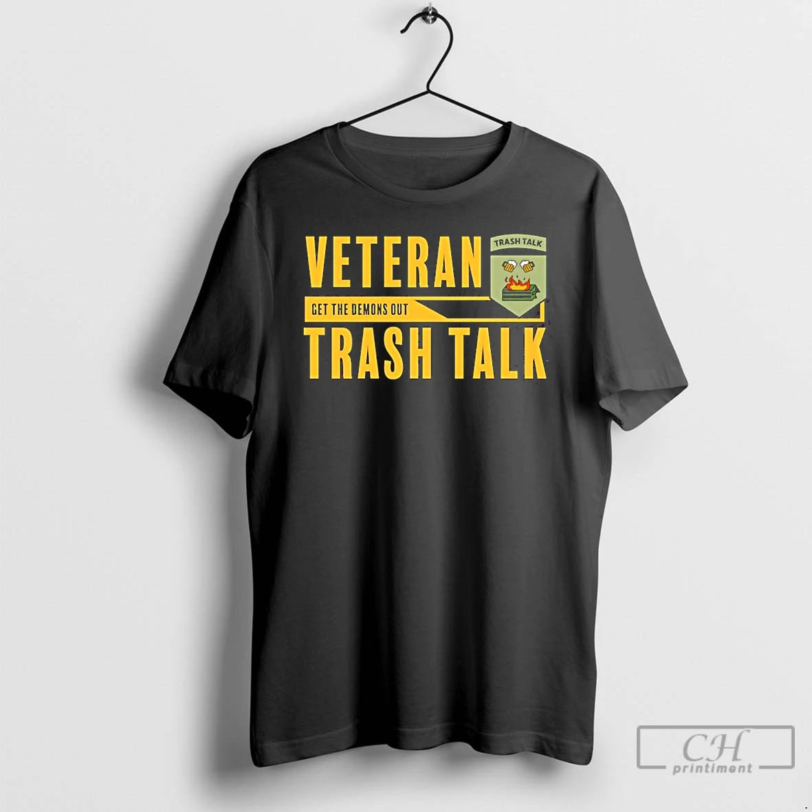 Premium Veteran Get The Demons Out Trash Talk T-Shirts, Hoodie, Sweatshirt | AU18TeeNovaLab.com