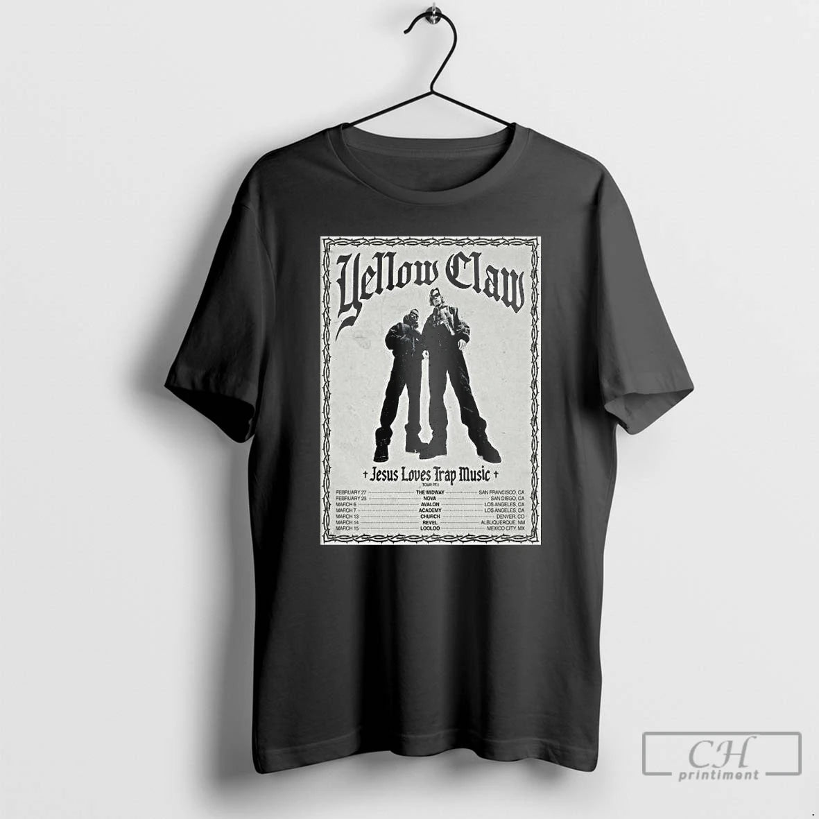 Premium Yellow M F Claw Jesus Love Trap Music 2026 T-Shirts, Hoodie, Sweatshirt | AU18TeeNovaLab.com