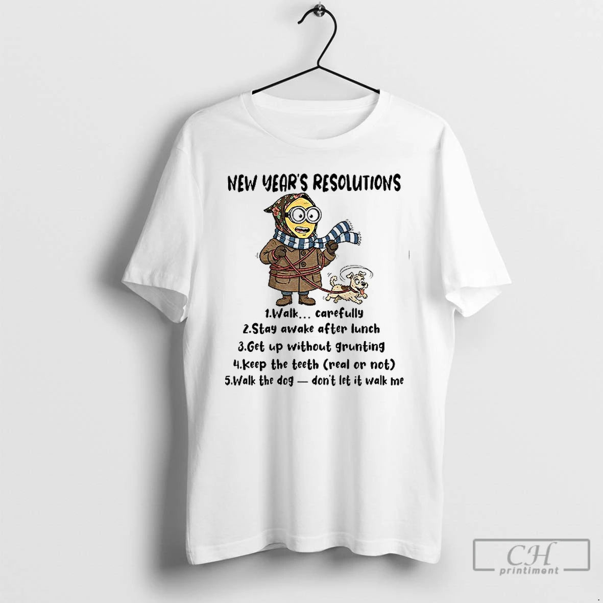 Premium New Years Resolutions Walk Carefully Stay Awake After Lunch Get Up Without Grunting Christmas T-Shirts, Hoodie,...