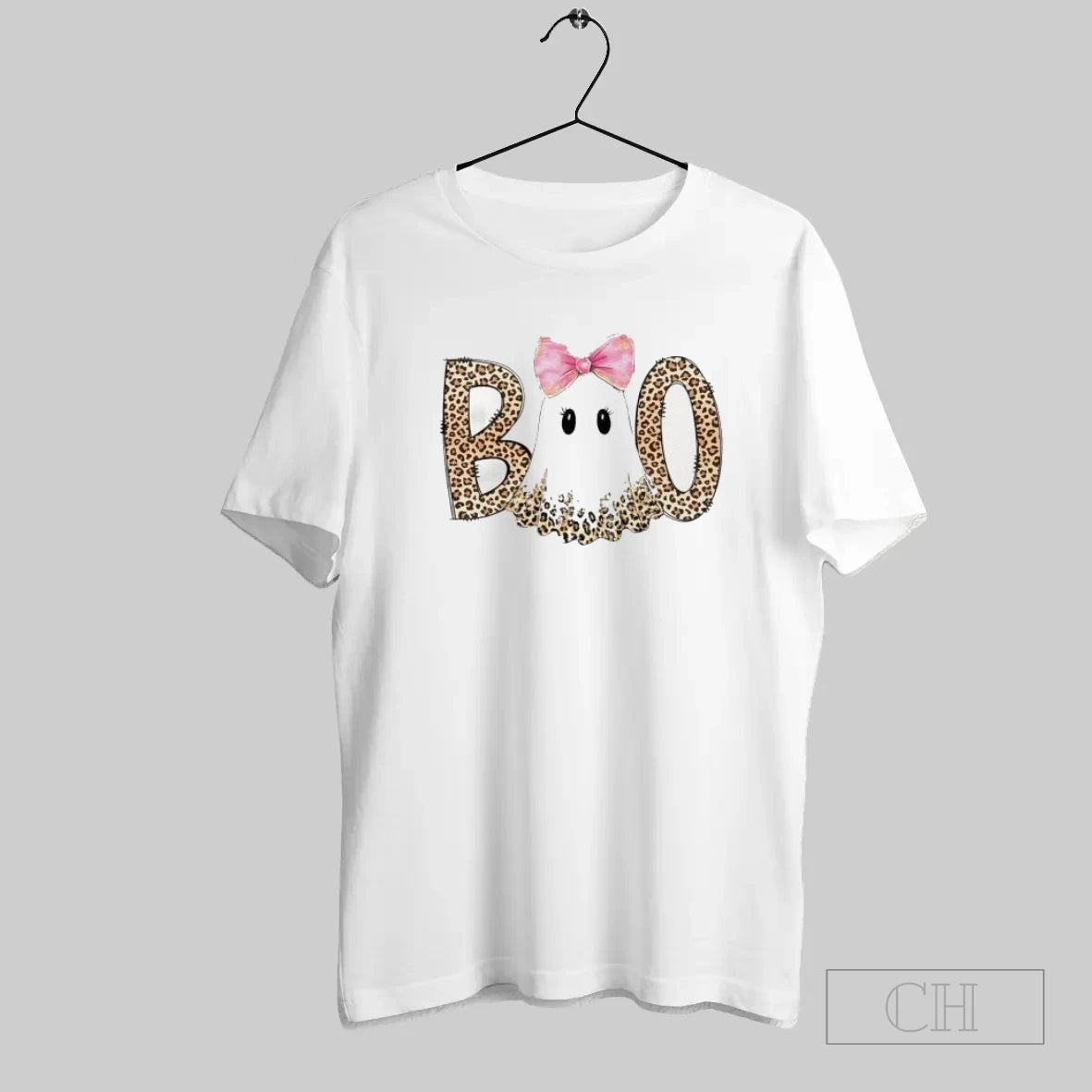 Preppy Ghost Boo Leopard Spooky Coquette Happy Halloween