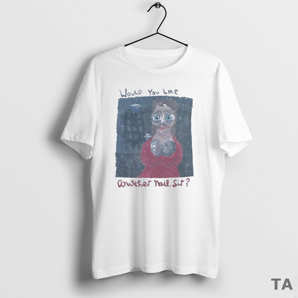 Top An Oil Painting Of A Busty Woman Would You Like Another Tail Sit T-Shirts, Hoodie, Sweatshirt | AU18TeeNovaLab.com
