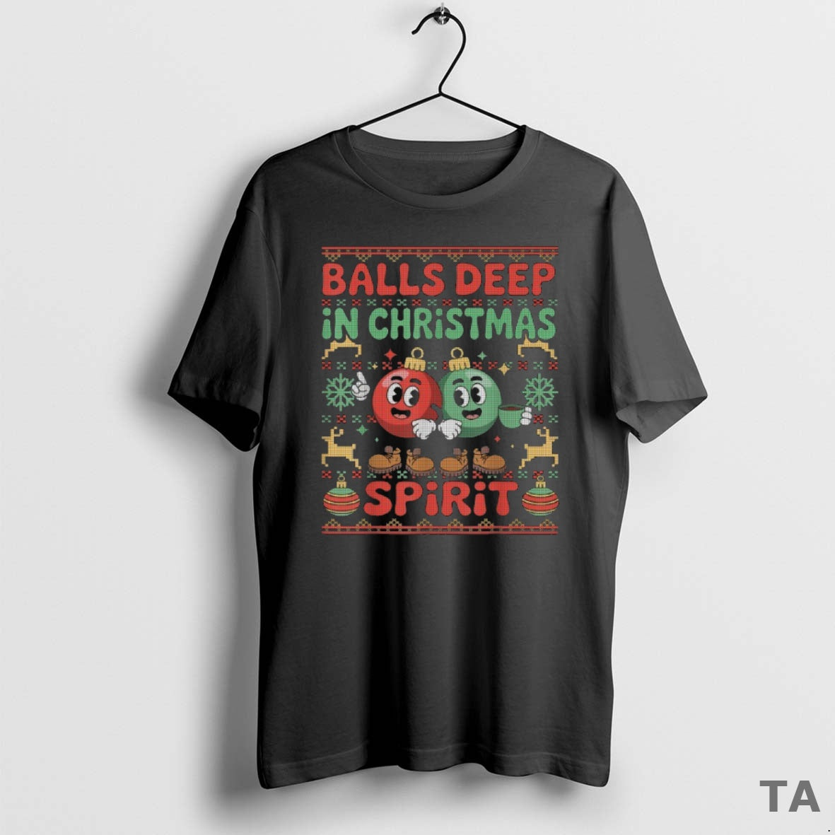 Top Balls Deep In The Christmas Spirit Xmas Ugly T Shirt Sweater Hoodie, Sweatshirt | AU18TeeNovaLab.com