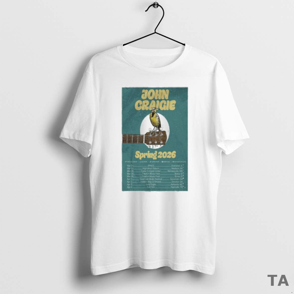 Top John Craigie Tour Spring 2026 T Shirt Sweater Hoodie, Sweatshirt | AU18TeeNovaLab.com