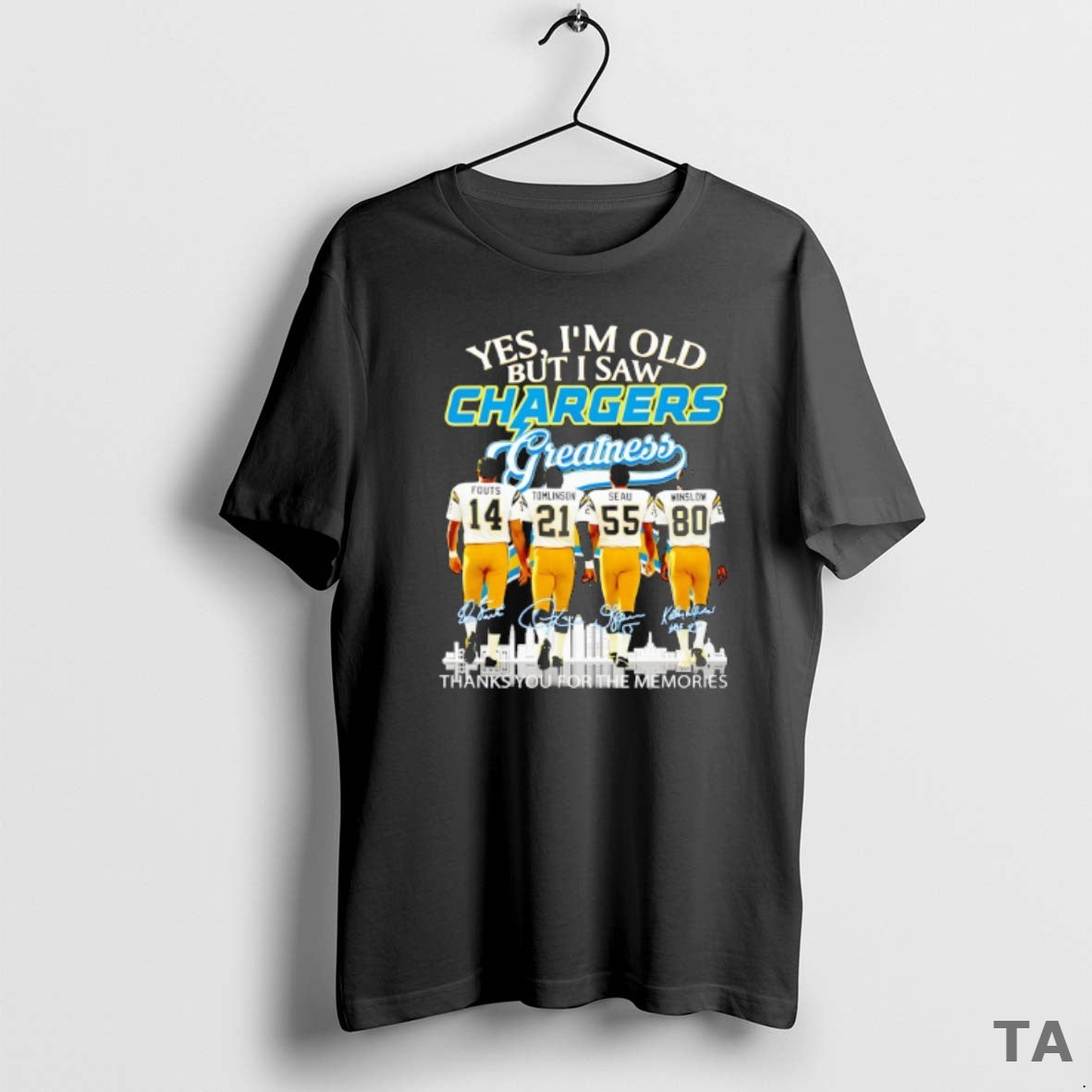 Top Los Angeles Chargers Yes Im Old But I Saw Greatness Thank You For The T-Shirts, Hoodie, Sweatshirt | AU18TeeNovaLab.com