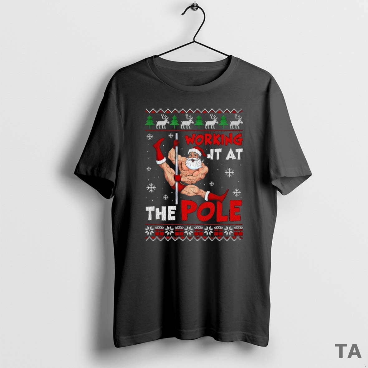 Top Working It At The Pole Santa Dancing Ugly Christmas T Shirt Sweater Hoodie, Sweatshirt | AU18TeeNovaLab.com