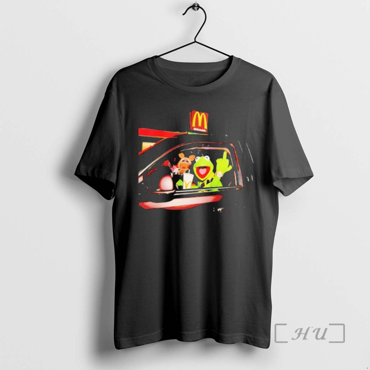 Trending Frog Kermit Middle Finger And Miss Piggy Riding Car At Mcdonalds Premium T Shirts Hoodie, Sweatshirt